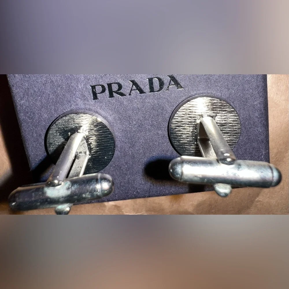 EUC Prada men’s cufflinks with box